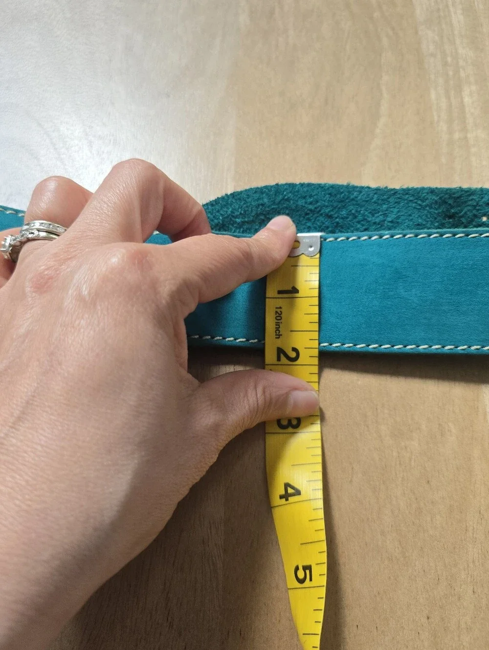Vintage Western Double Buckle Belt Teal Turquoise Suede Concho Boho Womens S M - Picture 5 of 8